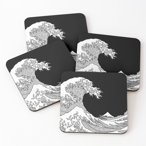Item preview, The Great Silver Glitter Wave off Kanagawa designed and sold by Harriet Linton.