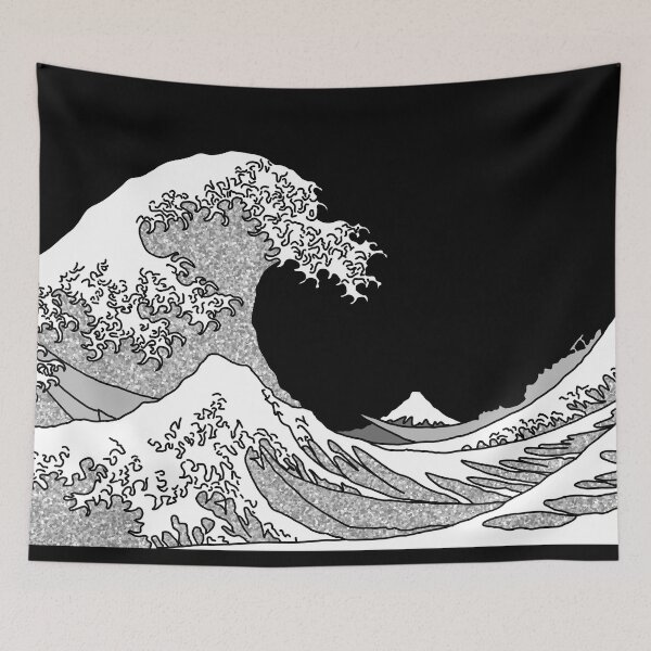 Item preview, The Great Silver Glitter Wave off Kanagawa designed and sold by Harriet Linton.