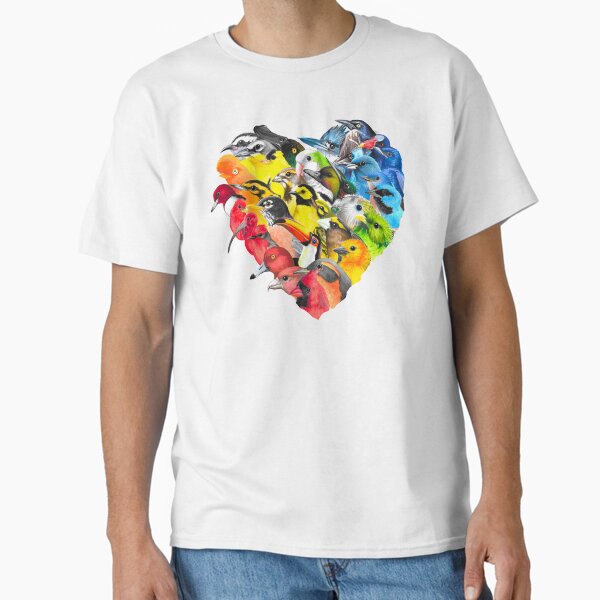 Item preview, ACLU Fundraiser Rainbow Bird Heart designed and sold by LauraWolfArtist.