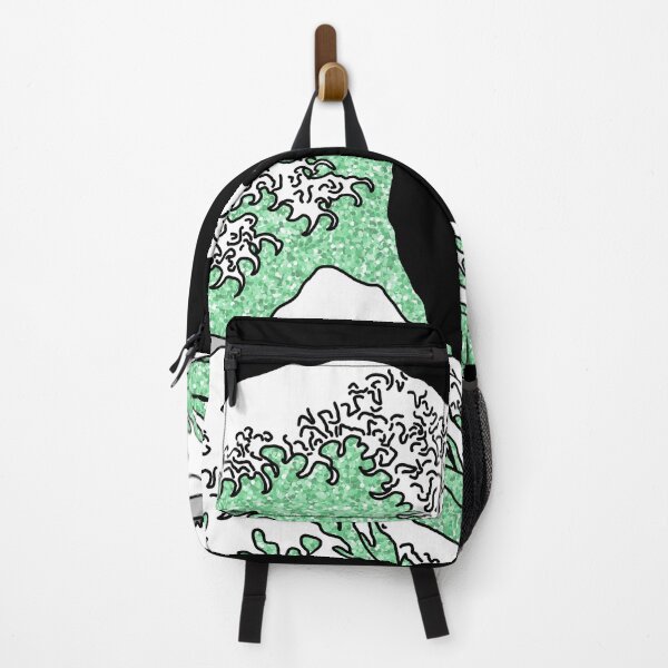 Item preview, The Great Green Glitter Wave off Kanagawa designed and sold by Harriet Linton.