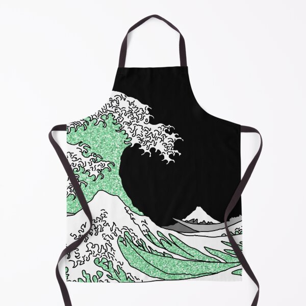 Item preview, The Great Green Glitter Wave off Kanagawa designed and sold by Harriet Linton.