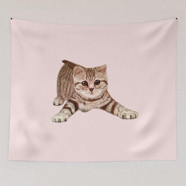 Item preview, Excited cat drawing with coloured pencils designed and sold by DipakSonarArt.