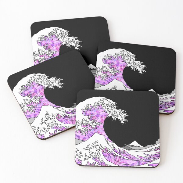 Item preview, The Great Pink Pattern Wave off Kanagawa designed and sold by Harriet Linton.