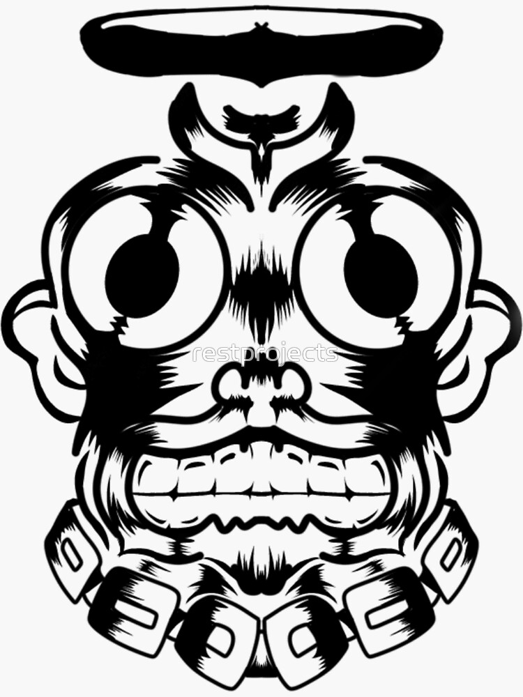 "Crazy monkey " Sticker for Sale by restprojects Redbubble