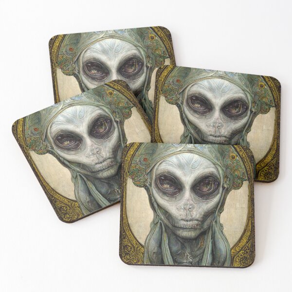 Item preview, Grey Matters #1 | Grey Alien via Alphonse Mucha | Extraterrestrial | UFO | Sci Fi | Science Fiction designed and sold by lrjtucker.