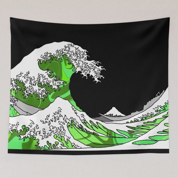 Item preview, The Great Green Wave off Kanagawa designed and sold by Harriet Linton.