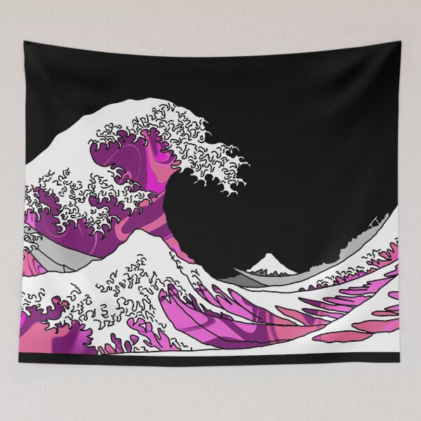 Item preview, The Great Pink Wave off Kanagawa designed and sold by Harriet Linton.