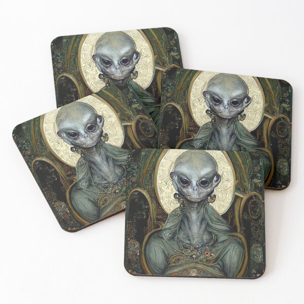Item preview, Grey Matters #2 | Grey Alien via Alphonse Mucha | Extraterrestrial | UFO | Sci Fi | Science Fiction designed and sold by lrjtucker.