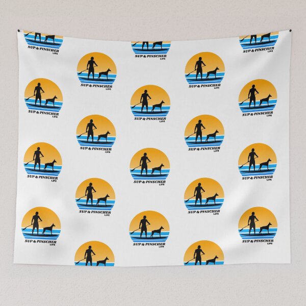 Item preview, SUP and Pinscher Life Standup Paddleboarding Dog Dad designed and sold by Guarddogdrive.
