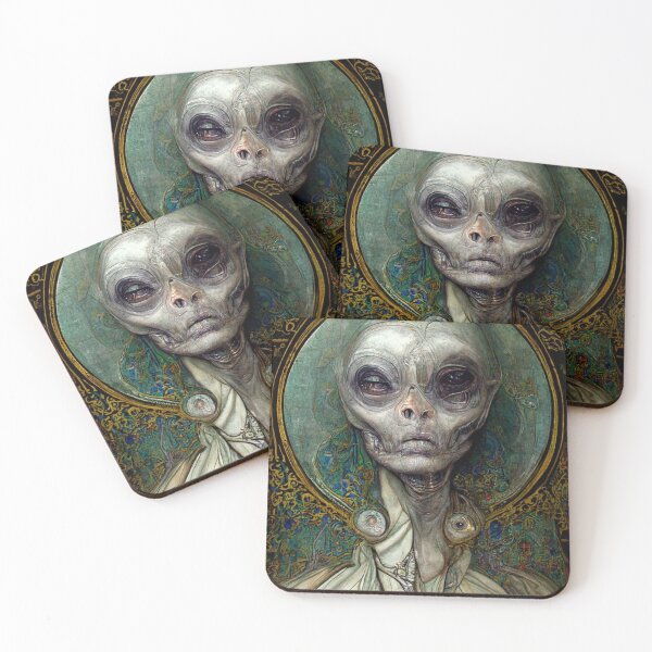 Item preview, Grey Matters #3 | Grey Alien via Alphonse Mucha | Extraterrestrial | UFO | Sci Fi | Science Fiction designed and sold by lrjtucker.