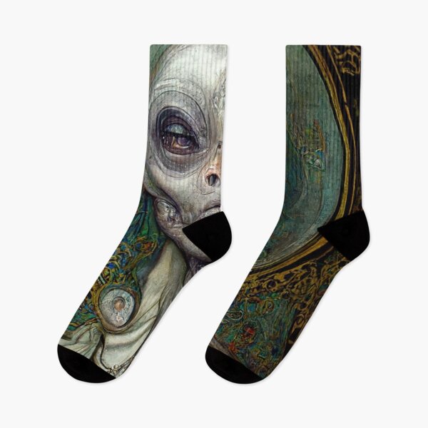 Item preview, Grey Matters #3 | Grey Alien via Alphonse Mucha | Extraterrestrial | UFO | Sci Fi | Science Fiction designed and sold by lrjtucker.