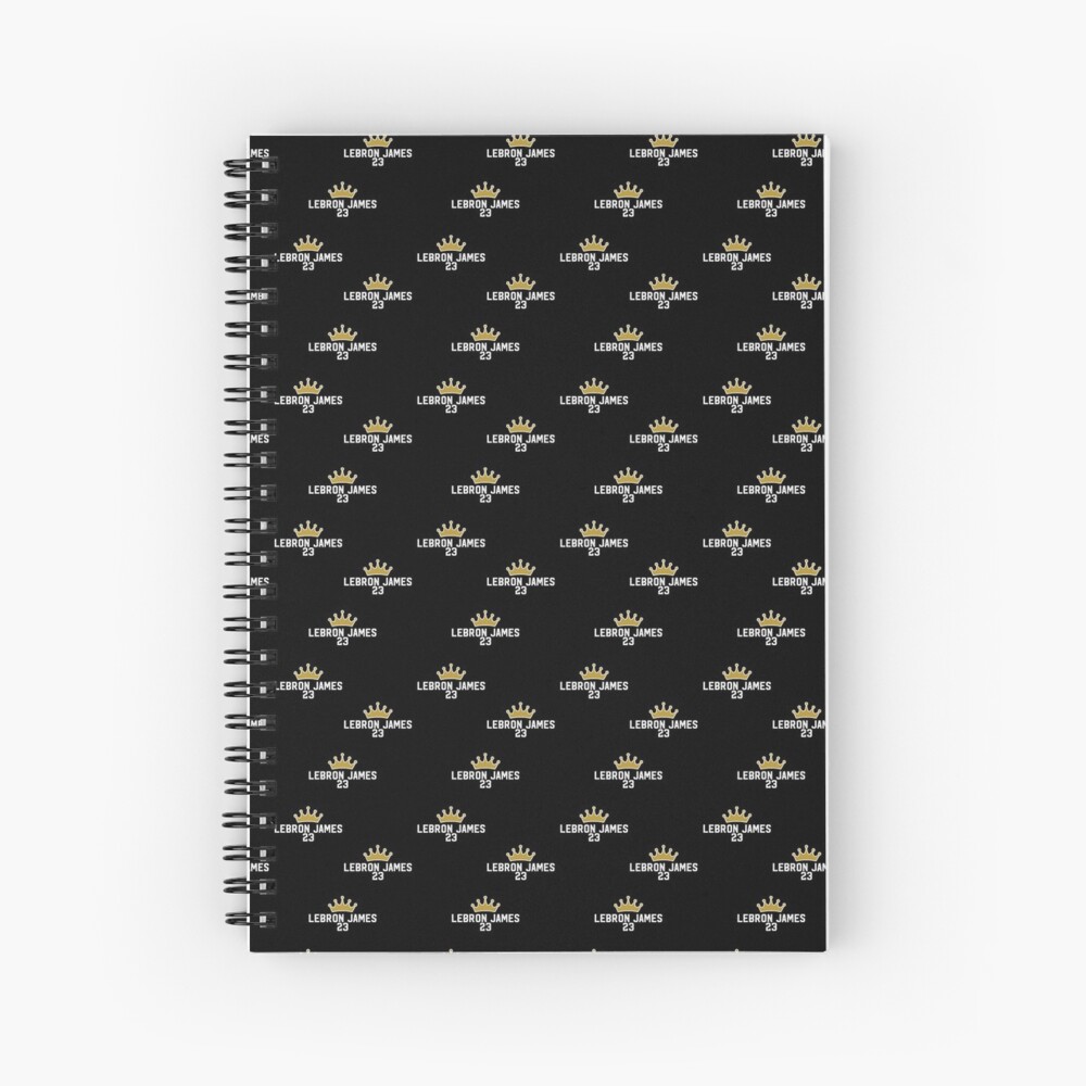 Lebron James Pattern - White Text Black Background | Leggings