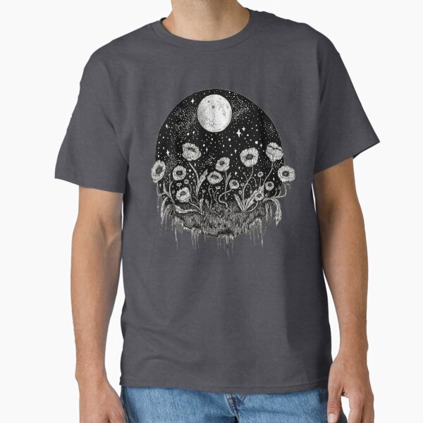 Item preview, Moonlit Poppies || Botanical moon illustration designed and sold by chrystakay.