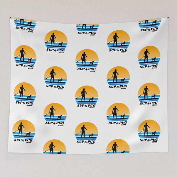 Item preview, SUP and Pug Vibes Standup Paddleboarding Dog Dad designed and sold by Guarddogdrive.