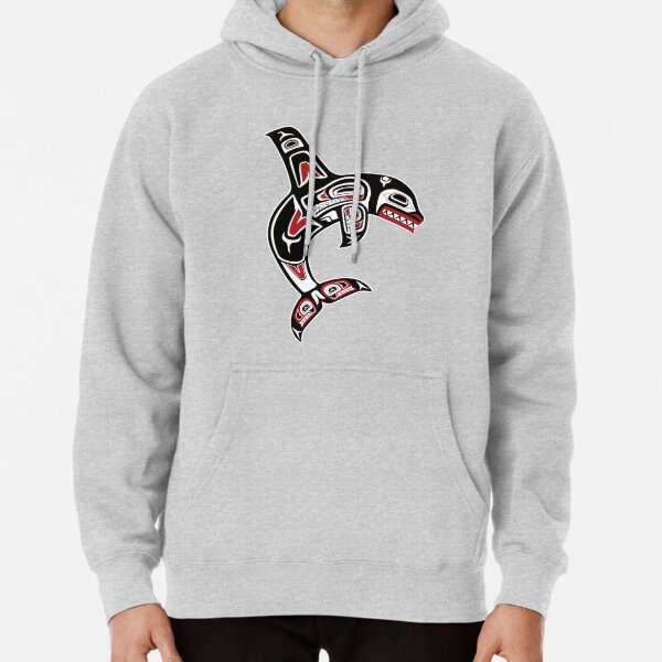 Pacific Northwest Native Orca Killer Whale Pullover Hoodie