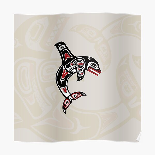 Pacific Northwest Native Orca Killer Whale Poster