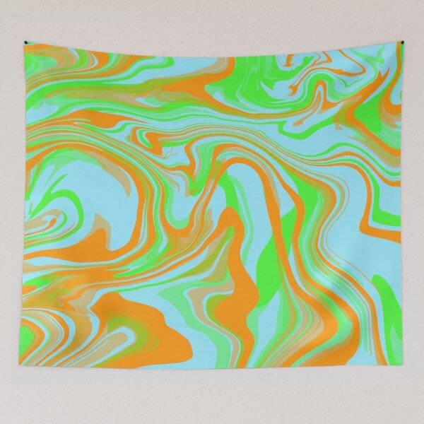 Item preview, Pastel Orange Blue And Green Swirled Mixed Of Minimalistic Colors designed and sold by Barolina.