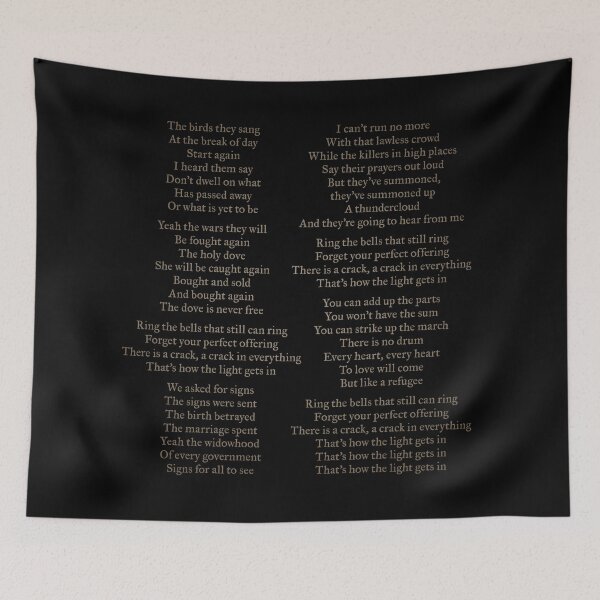 Item preview, Anthem - Leonard Cohen (lyrics) #1 v.5 designed and sold by x1brett.