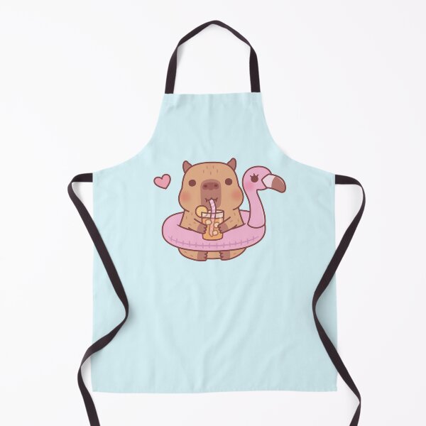 Item preview, Cute Capybara With Flamingo Pool Float For Summer designed and sold by rustydoodle.