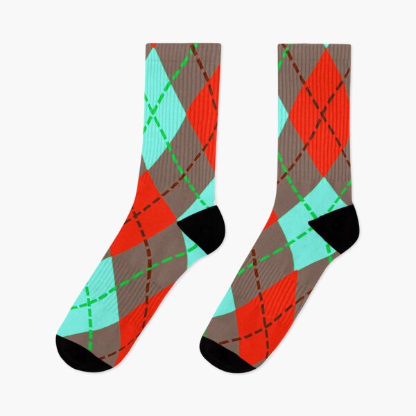 Item preview, Argyle Pattern - Red, Spearmint and Light Brown designed and sold by TotallyRetroArt.