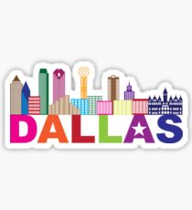 Dallas Skyline Lone Star Text Color Illustration Sticker