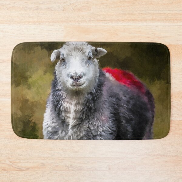 Item preview, Herdwick Sheep Art, Herdwick Sheep Oil Paint, Grey And White Herdwick Sheep, Fluffy UK Herdwicks Sheep designed and sold by Trendymotion.