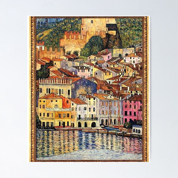 Vista previa del artículo con la obra «Arte de Gustav Klimt Malcesine en el lago de Garda», diseñado y vendido por Golido.