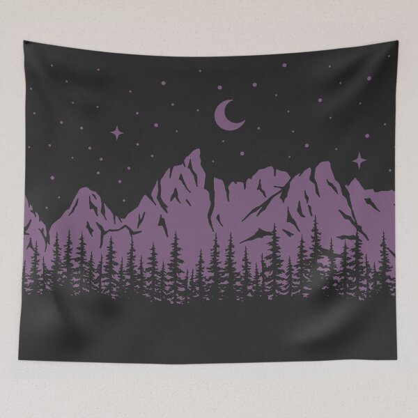 Item preview, Nighttime Hike (Black / Mauve) designed and sold by Sarah Lumley.