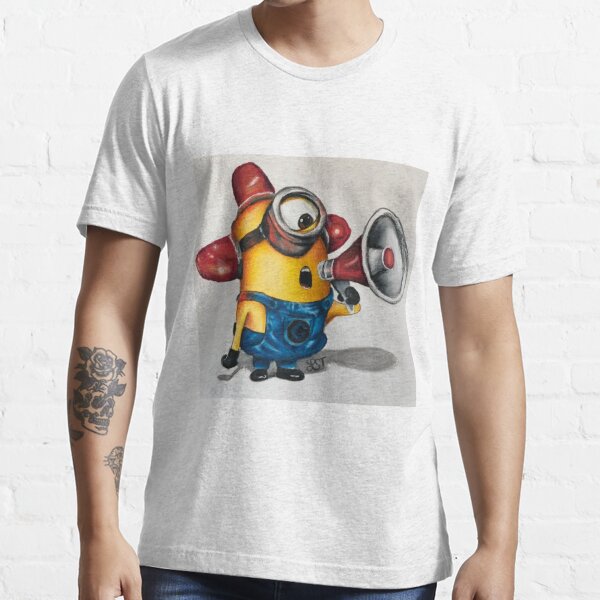Minions Drawing T Shirt For Sale By Byrd Maureen Redbubble Minion