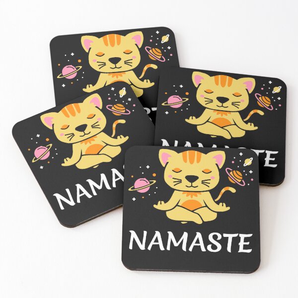 Item preview, zen yoga cat space meditation sport training designed and sold by la-petite-folie.