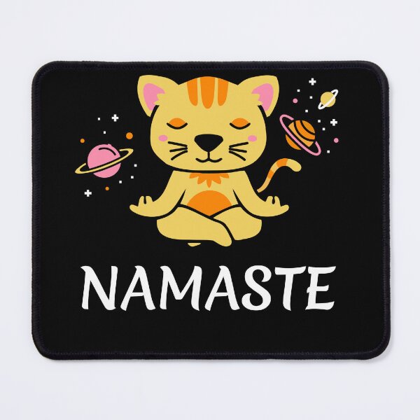 Item preview, zen yoga cat space meditation sport training designed and sold by la-petite-folie.