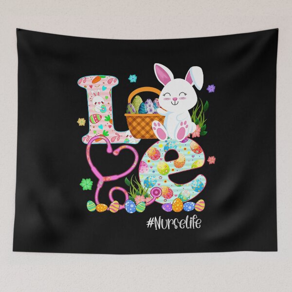 Item preview, Stethoscope Scrub Nurse Life Easter Day Cute Bunny With Eggs designed and sold by GardNewerd.