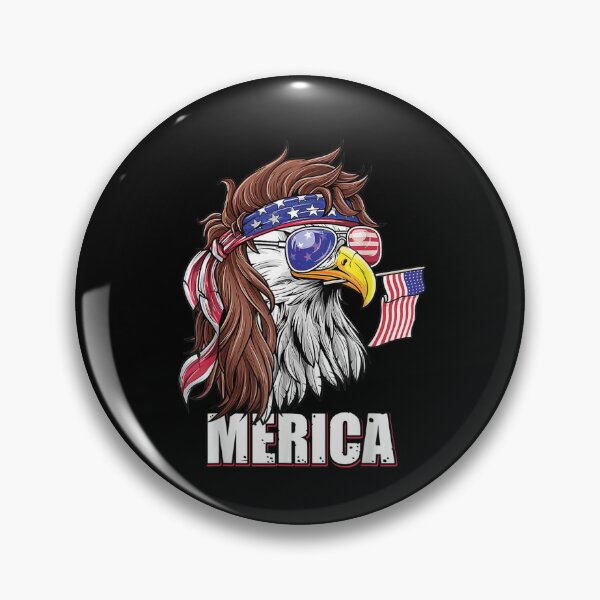 Item preview, Happy Fourth of July American Bald Eagle -  Mullet Eagle Retro Vintage Merica America Tee Design Gift Idea for Patriotic Americans and Veterans designed and sold by Prince - Bestseller ★★★★★.