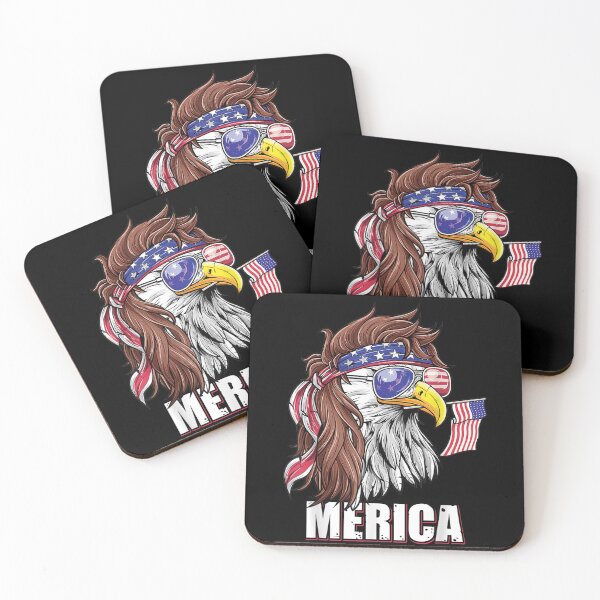 Item preview, Happy Fourth of July American Bald Eagle -  Mullet Eagle Retro Vintage Merica America Tee Design Gift Idea for Patriotic Americans and Veterans designed and sold by Prince - Bestseller ★★★★★.