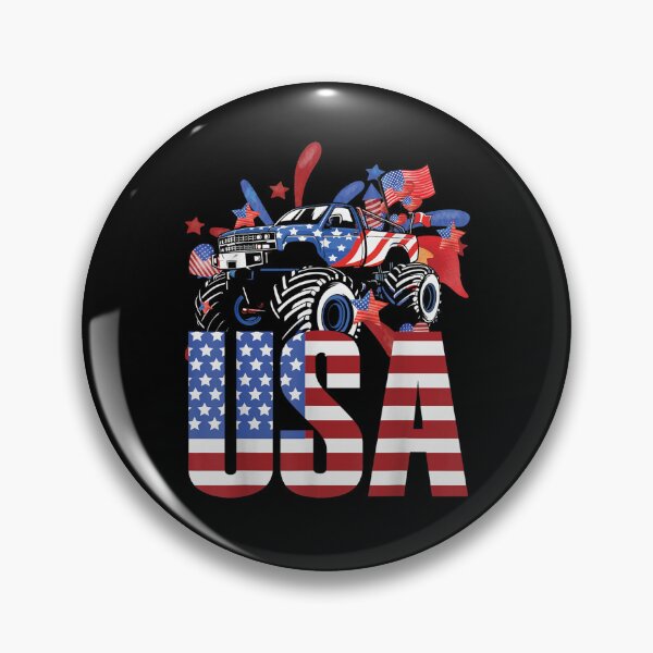Item preview, Happy Fourth of July American Monster Truck - Retro Vintage Merica America Tee Design Gift Idea for Patriotic Americans and Veterans designed and sold by Prince - Bestseller ★★★★★.