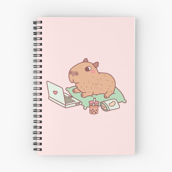 Item preview, Cute Chilling Capybara With Laptop And Snacks designed and sold by rustydoodle.