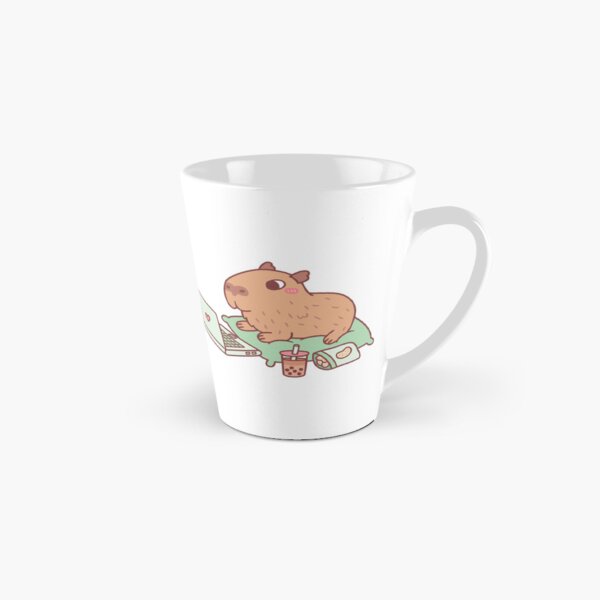 Artikel-Vorschau von Niedliches chillendes Capybara mit Laptop und Snacks, designt und verkauft von rustydoodle.