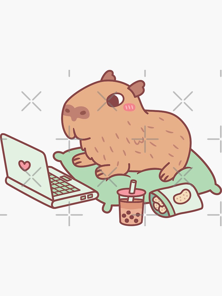 Cartoon Capybara Stickers, Laptop Stickers Kids