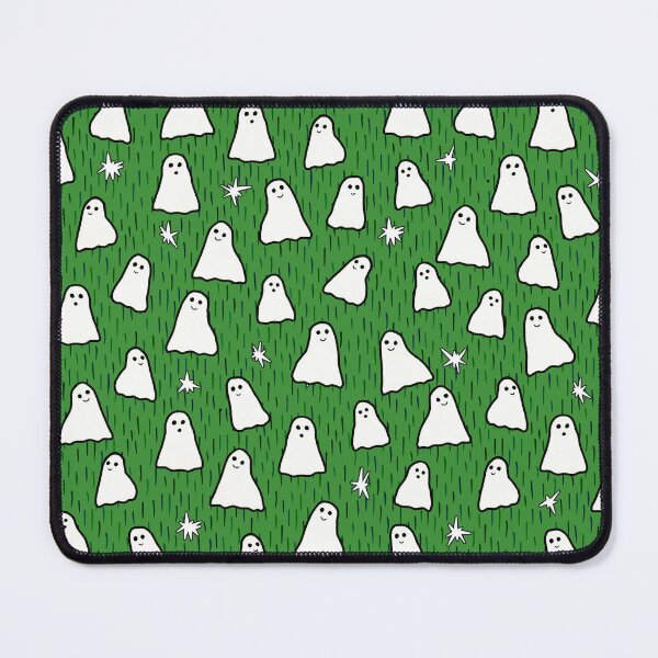 Item preview, Ghosts and Sparkles Halloween Pattern on Green designed and sold by Harriet Linton.