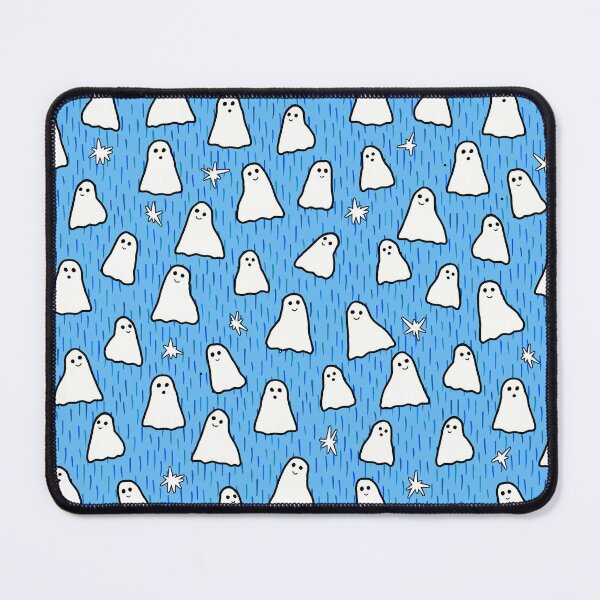 Item preview, Ghosts and Sparkles Halloween Pattern on Light Blue designed and sold by Harriet Linton.