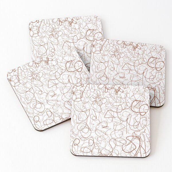 Item preview, Orange Squiggle Minimalist Modern Pattern Monochromatic Scribbles Lines Brushes designed and sold by hopecope.