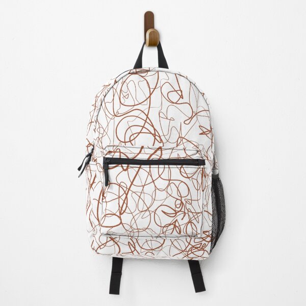 Item preview, Orange Squiggle Minimalist Modern Pattern Monochromatic Scribbles Lines Brushes designed and sold by hopecope.