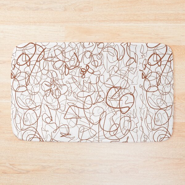 Item preview, Orange Squiggle Minimalist Modern Pattern Monochromatic Scribbles Lines Brushes designed and sold by hopecope.