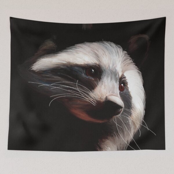Item preview, Cute Vintage American Raccoon Face, Cute Raccoon Face Oil Paint, Procyon Lotor Raccoon Fine Art, Adorable Fluffy Raccoon Face designed and sold by Trendymotion.