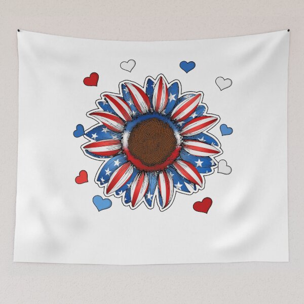 Item preview, Happy Fourth of July- Funny Retro Vintage Merica Sunflower America Tee Design Gift Idea for Fourth of July Patriotic Americans and Veterans designed and sold by Prince - Bestseller ★★★★★.