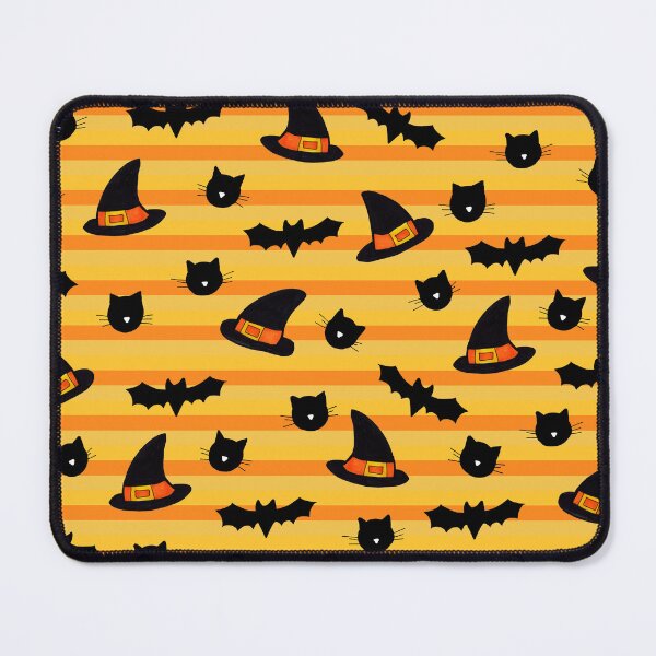 Item preview, Cats, Bats and Hats Halloween Pattern on Orange designed and sold by Harriet Linton.