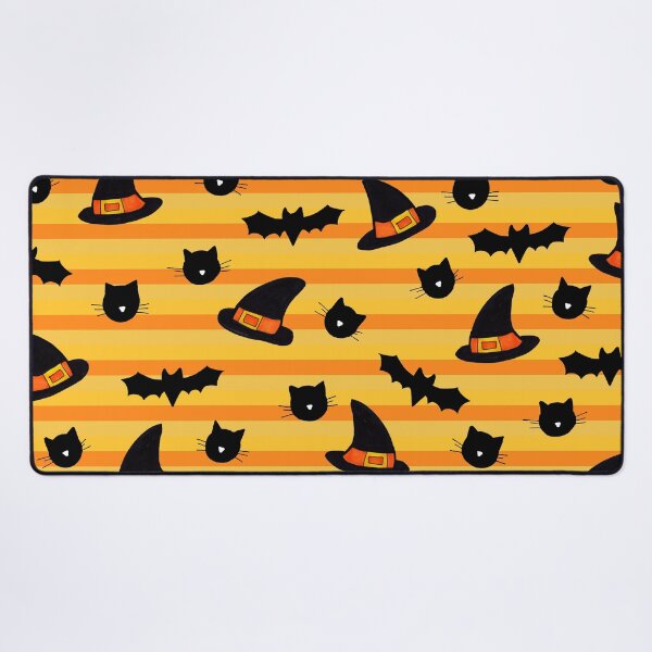 Item preview, Cats, Bats and Hats Halloween Pattern on Orange designed and sold by Harriet Linton.
