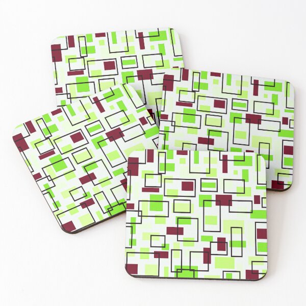 Item preview, Retro Inspired Squares - Chocolate Brown, Lime and Citrus Green designed and sold by TotallyRetroArt.