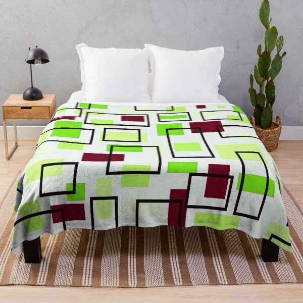 Item preview, Retro Inspired Squares - Chocolate Brown, Lime and Citrus Green designed and sold by TotallyRetroArt.
