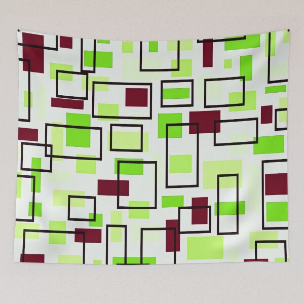 Item preview, Retro Inspired Squares - Chocolate Brown, Lime and Citrus Green designed and sold by TotallyRetroArt.